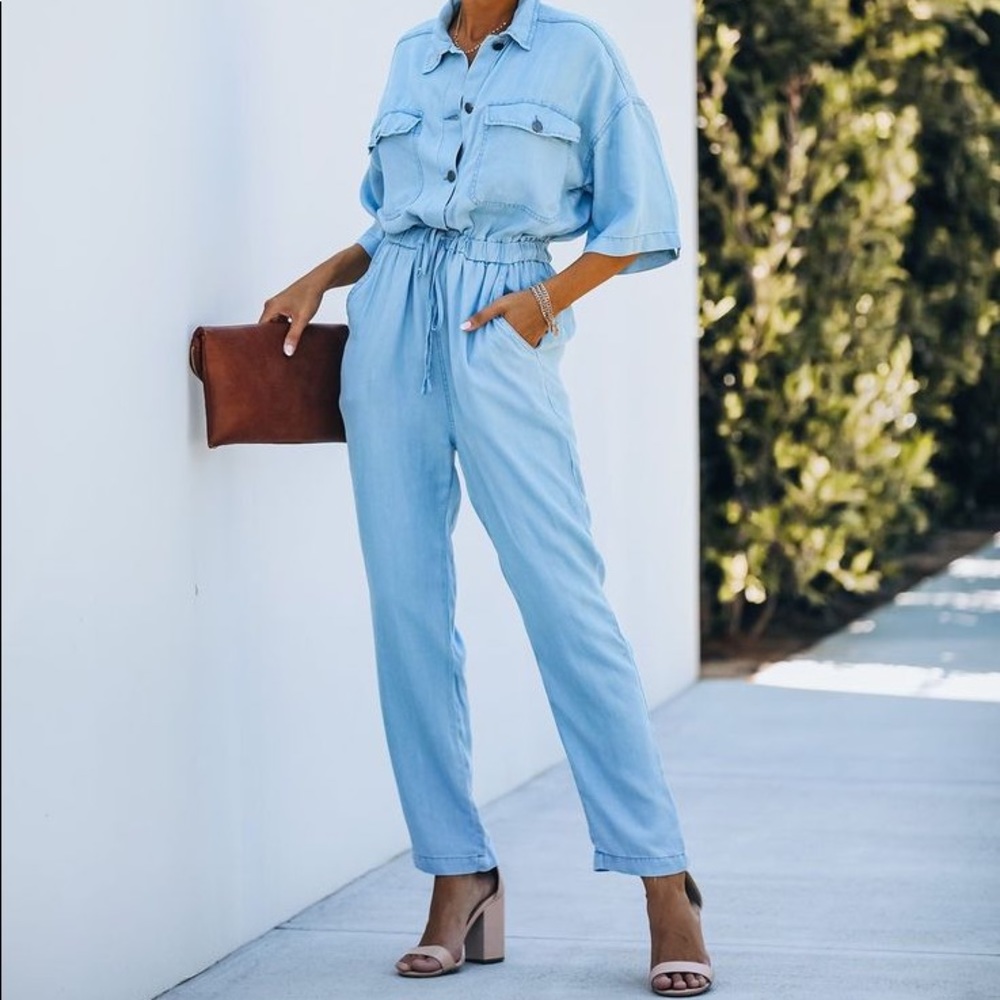 Chambray jumpsuit